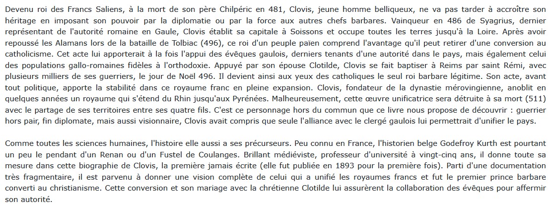 Clovis, le fondateur, Godefroy Kurth