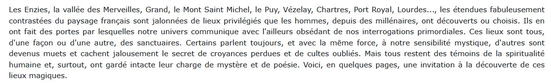 Hauts lieux et sanctuaires de la France mystique, Marc Déceneux 