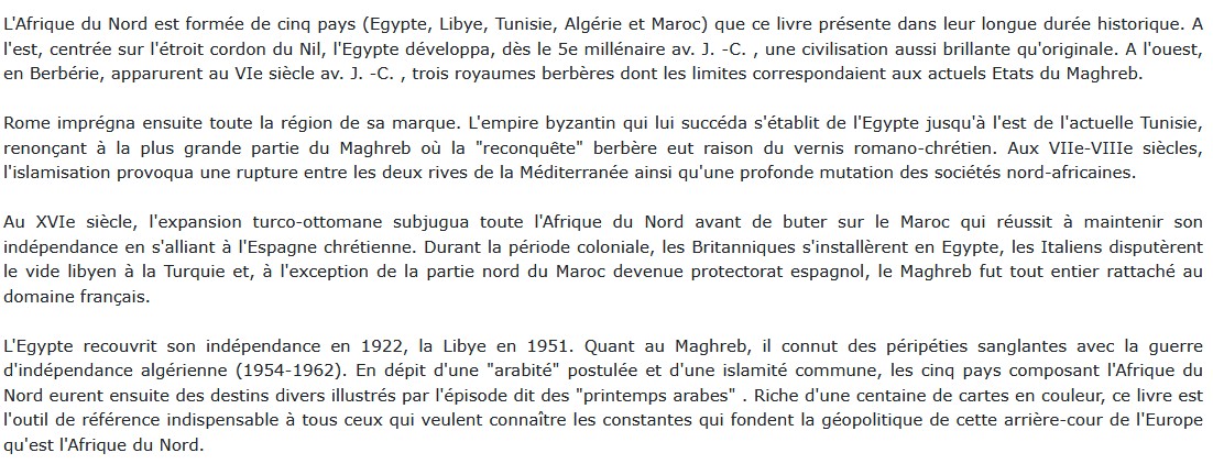 Histoire de l'Afrique du Nord, Bernard Lugan
