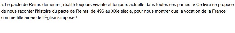 Le pacte de Reims et la vocation de la France, Claire Martigues 