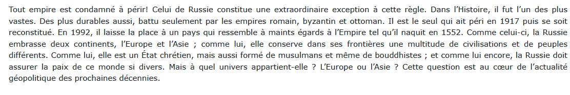 L'empire d'Eurasie - Une histoire de l'empire Russe de 1552 à nos jours