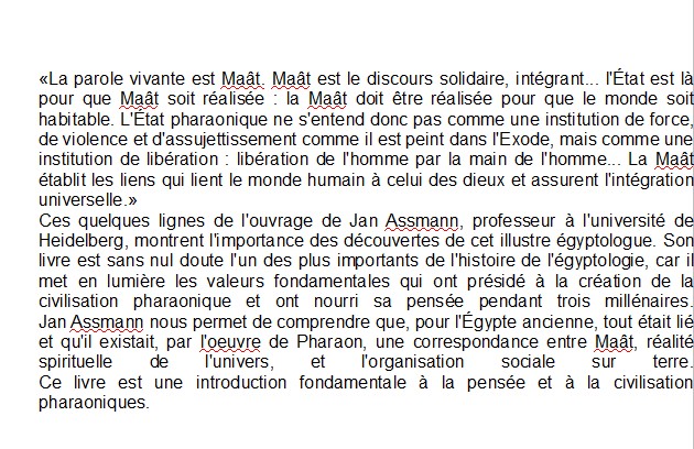 Maat, l'egypte pharaonique et l'idée de justice sociale