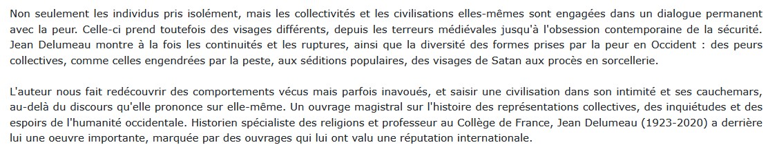 La Peur en Occident -