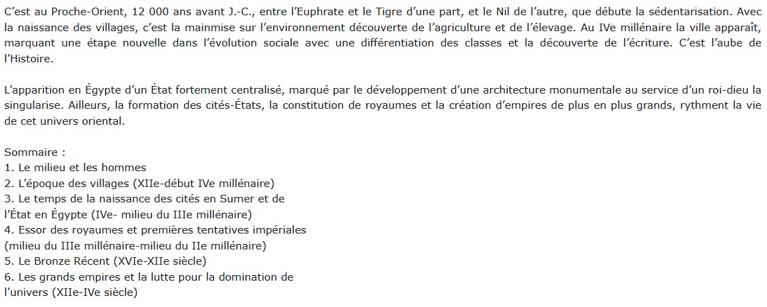 Le Proche-Orient et l'Egypte antiques, Jean-Claude Margueron et Luc Pfirsch 