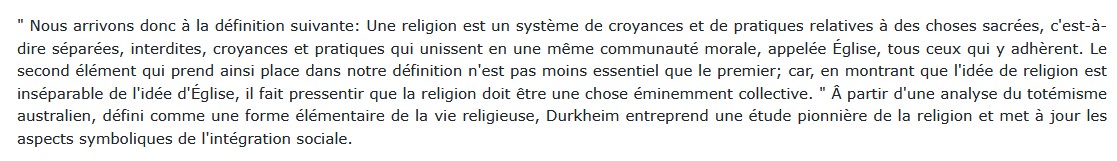 Les Formes élémentaires de la vie religieuse, Émile Durkheim 