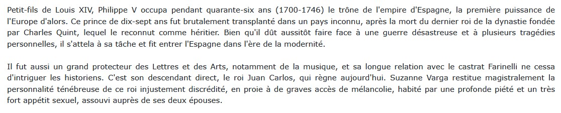 Philippe V - Roi d'Espagne, Suzanne Varga 