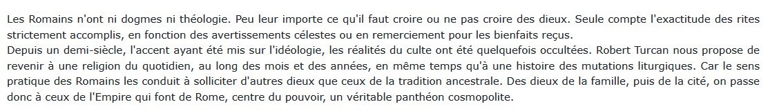 Rome et ses dieux, Robert Turcan