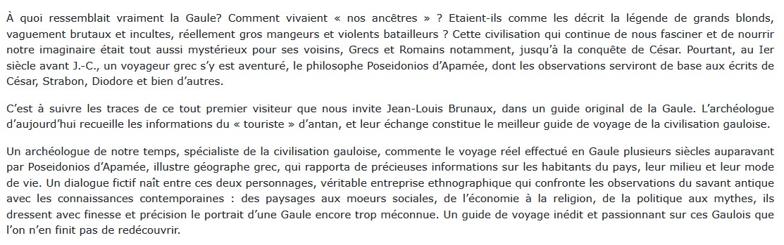 Voyage en Gaule, Jean-Louis Brunaux