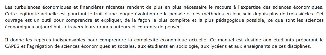Auteurs et grands courants de la pensée économique, G. Vallet 