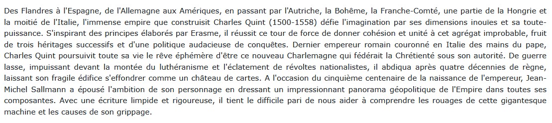 Charles Quint - L'Empire éphémère, Jean-Michel Sallmann