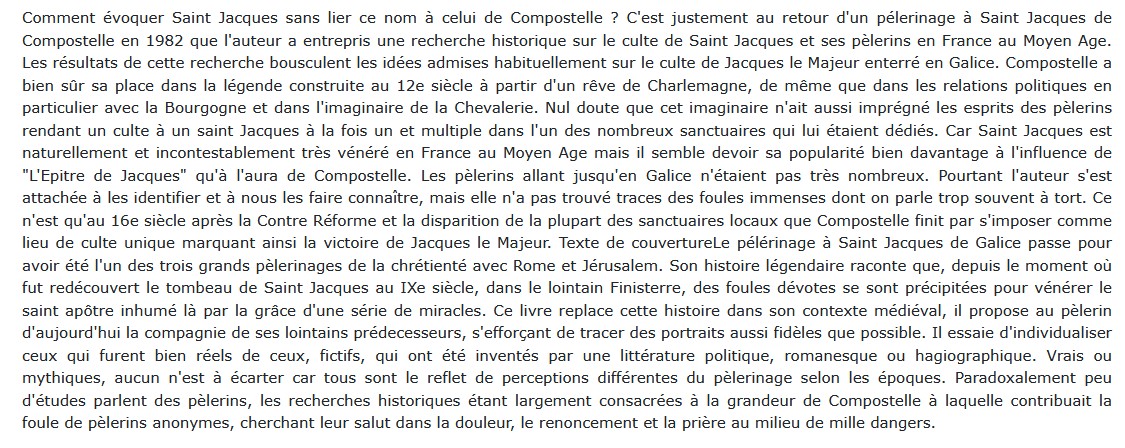 Compostelle et cultes de saint Jacques au Moyen Âge, Denise Péricard-Méa