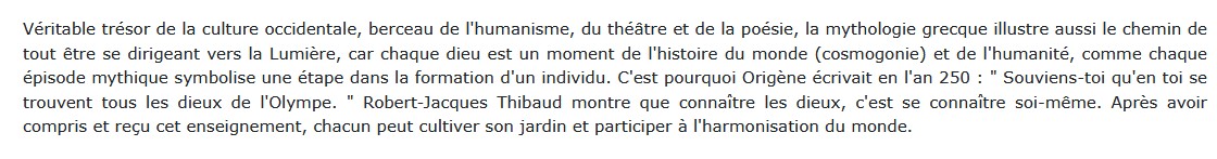 Dictionnaire de mythologie et de symbolique grecque, Robert-Jacques Thibaud 