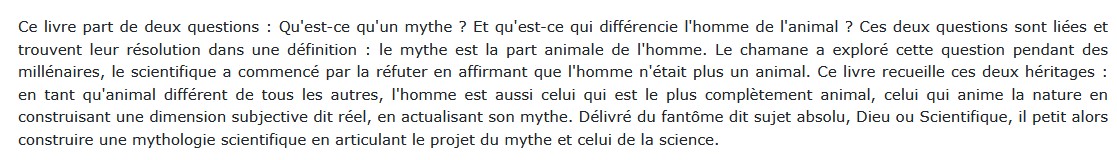 La Part animale de l'homme - Esquisse d'une théorie du mythe et du chamanisme, Michel Boccara 