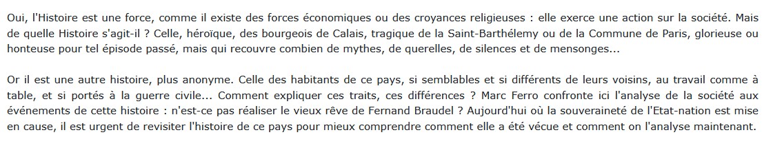 Histoire de France, Marc Ferro