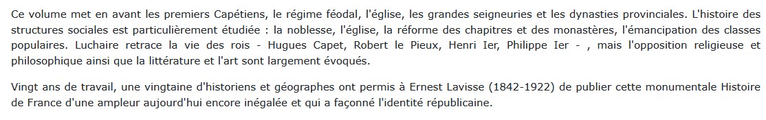 Histoire de France - Tome 4 les premiers Capétiens, Ernest Lavisse et Achille Luchaire