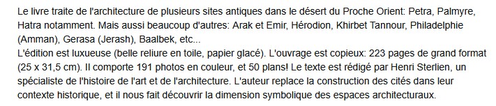 L'Art antique au Proche-Orient - Cités du désert, Henri Stierlin 