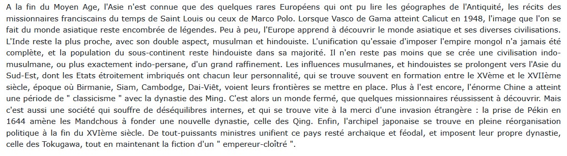 L'Asie aux XVIe, XVIIe et XVIIIe siècles, Jean-Pierre Duteil 