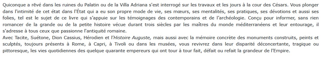 Vivre à la cour des Césars, Robert Turcan 