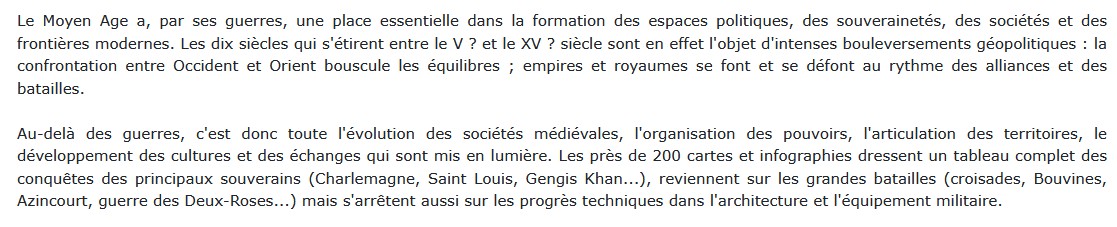 Atlas des guerres au Moyen Âge, Loïc Cazaux 