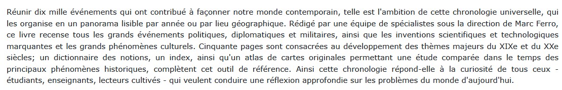Chronologie universelle du monde contemporain Marc Ferro