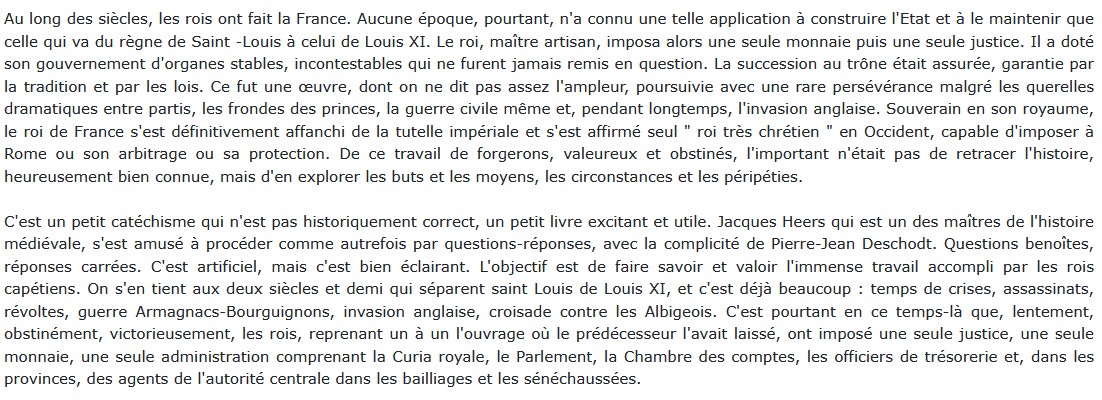 De Saint Louis à Louis XI