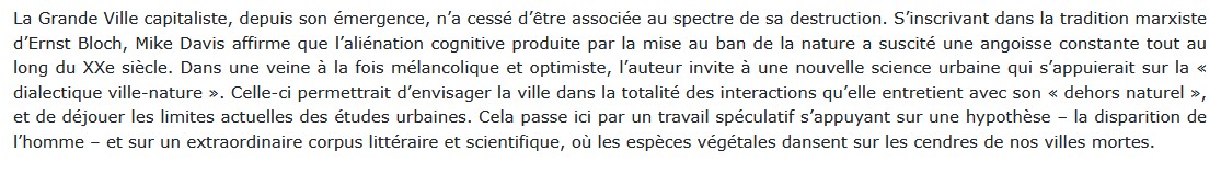 Dead Cities, Mike Davis