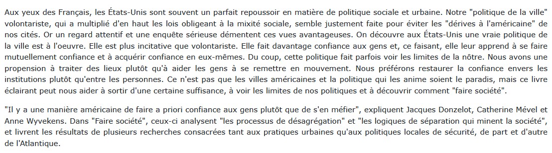 Faire société Jacques Donzelot