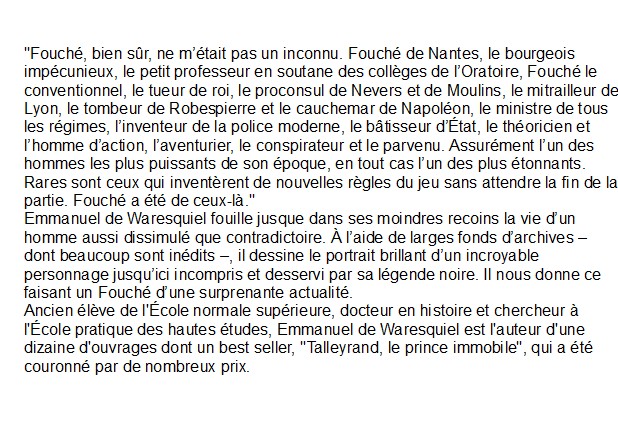 Fouché Emmanuel de Waresquiel