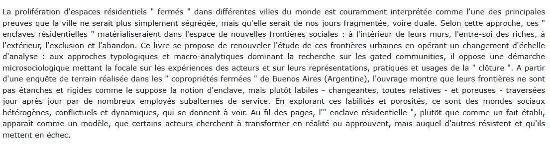Frontières urbaines - Les mondes sociaux des copropriétés fermées, Christian Topalov 