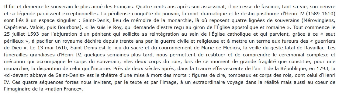 Henri IV à Saint-Denis Joël Cornette
