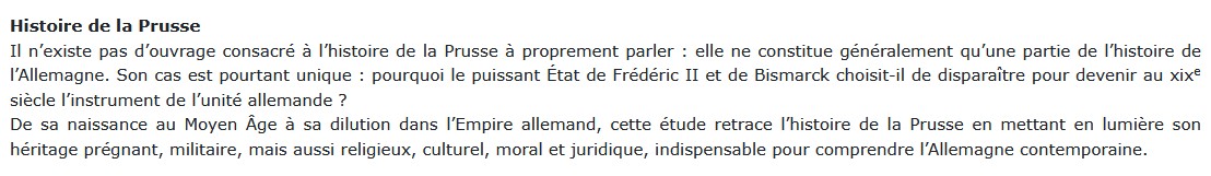 Histoire de la Prusse, Michel Kerautret 