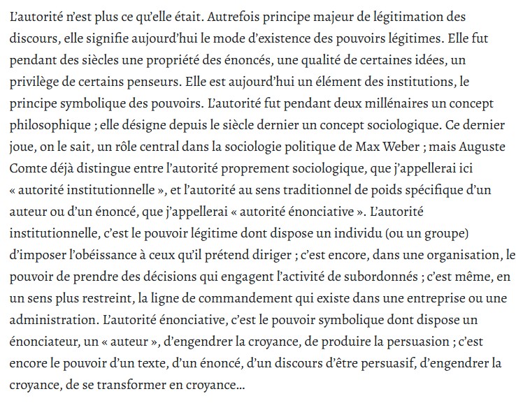 Histoire de l'autorité, Gérard Leclerc 