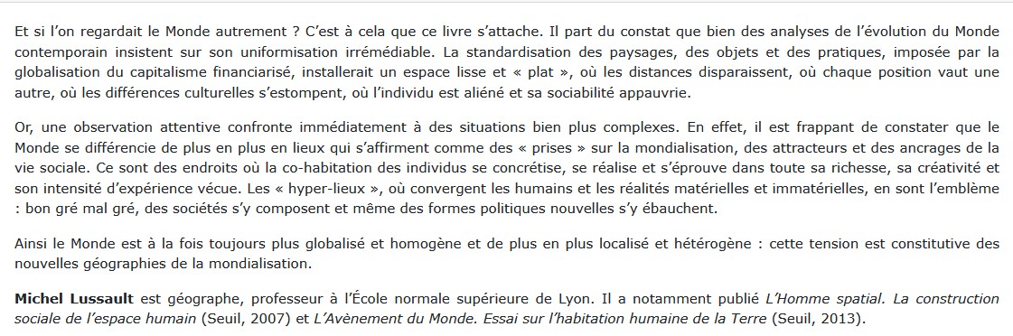 Hyper-lieux Michel Lussault