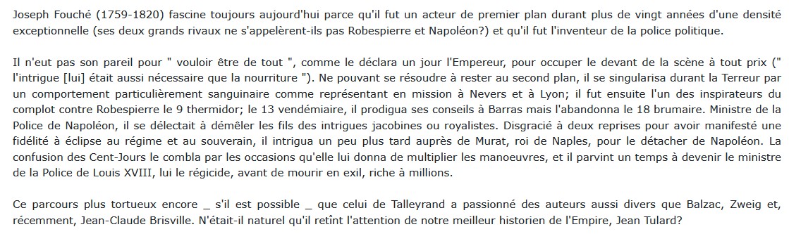 Joseph Fouché, Jean Tulard 