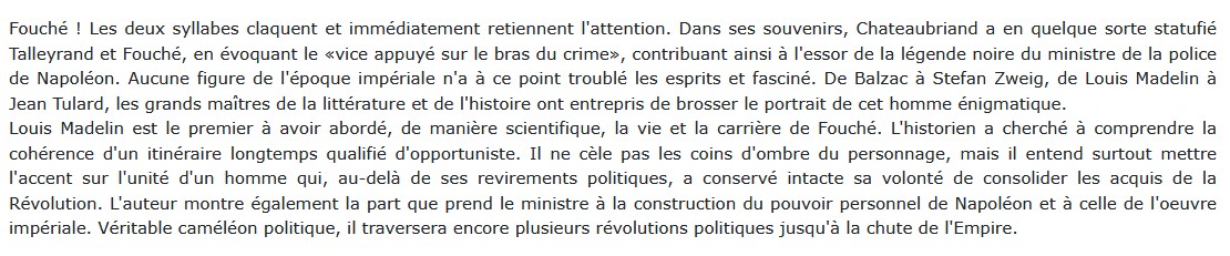 Joseph Fouché, Louis Madelin