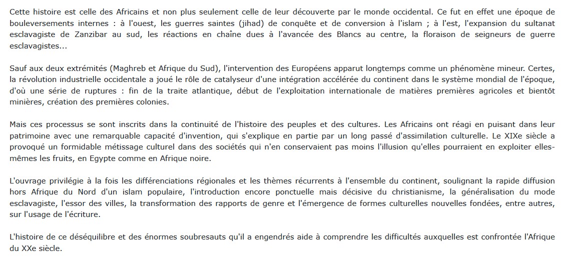 L'Afrique et les Africains au XIXe siècle - Mutations, révolutions, crises, Catherine Coquery-Vidrovitch