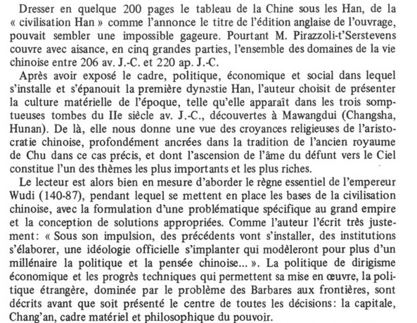 La Chine des Han Michèle Pirazzoli-T'Serstevens