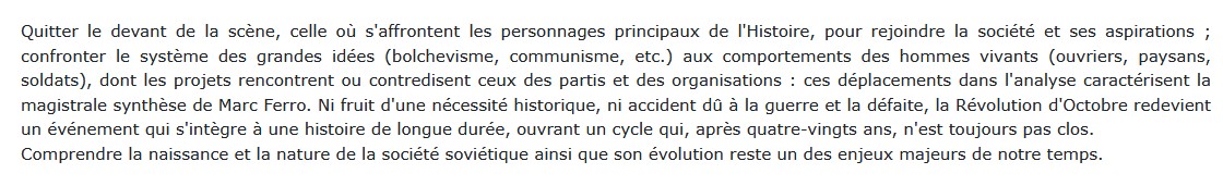 La Révolution de 1917, Marc Ferro