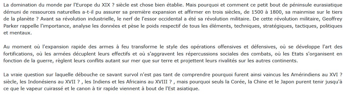 La guerre et l'essor de l'Occident : 1500-1800