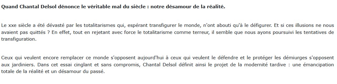 La haine du monde - Totalitarismes et Postmodernité, Chantal Delsol 