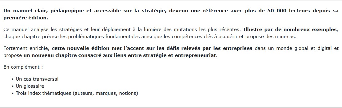 Le manuel du management stratégique