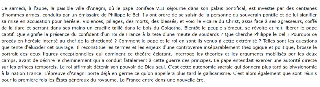 Le pape et le roi - Anagni (7 septembre 1303) 