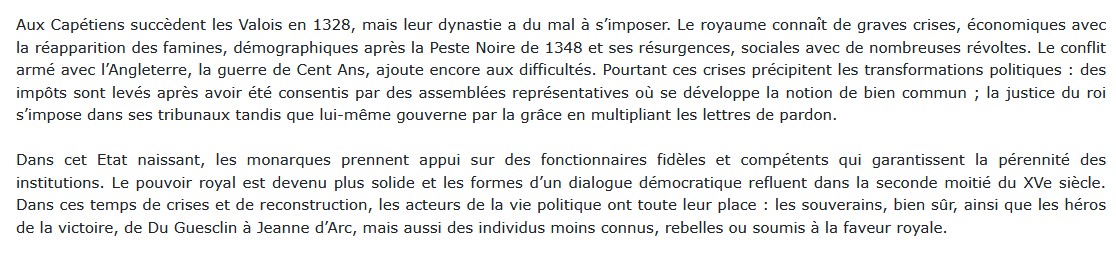 Le temps des Valois (de 1328 à 1515), Claude Gauvard 