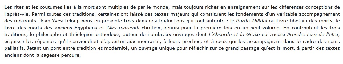 Les Livres des morts - Tibétain, égyptien et chrétien, Jean-Yves Leloup 