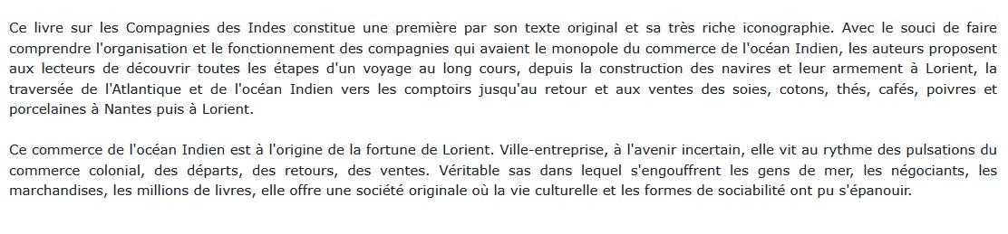 Les compagnies des Indes, Philippe Haudrère et Gérard Le Bouëdec