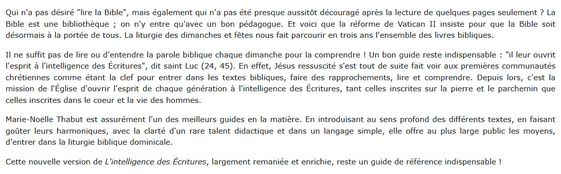 L'intelligence des Écritures - Tome 2, Marie-Noëlle Thabut