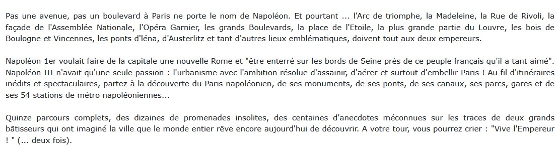 Paris Napoléon(s) - Guide du Paris des deux Empereurs, Dimitri Casali