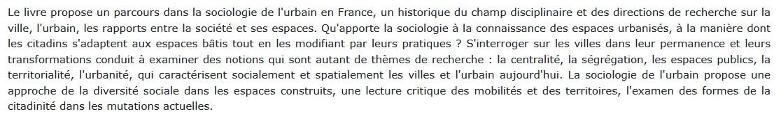 Sociologie de l'urbain, Maïté Clavel 