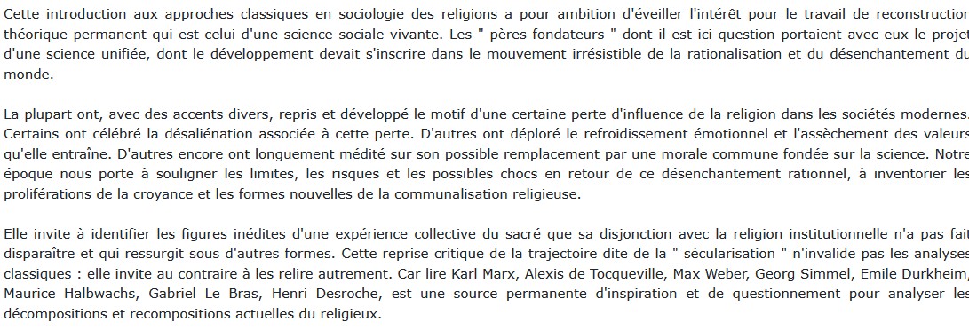 Sociologies et religion  - Volume 1, Danièle Hervieu-Léger et Jean-Paul Willaime 