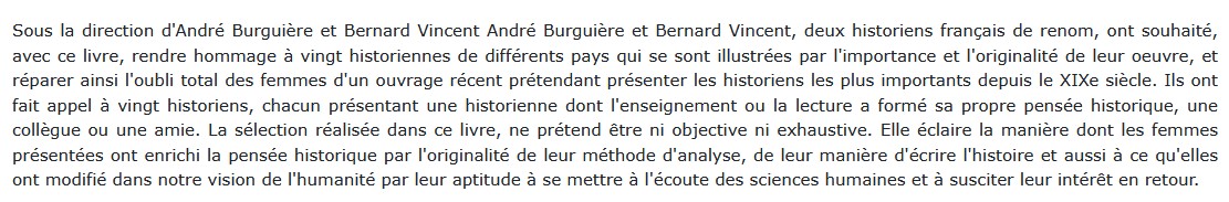 Un siècle d'historiennes, André Burguière